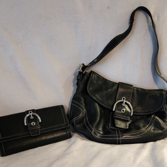Coach Black Pocketbook and Wallet Set - Picture 1 of 11
